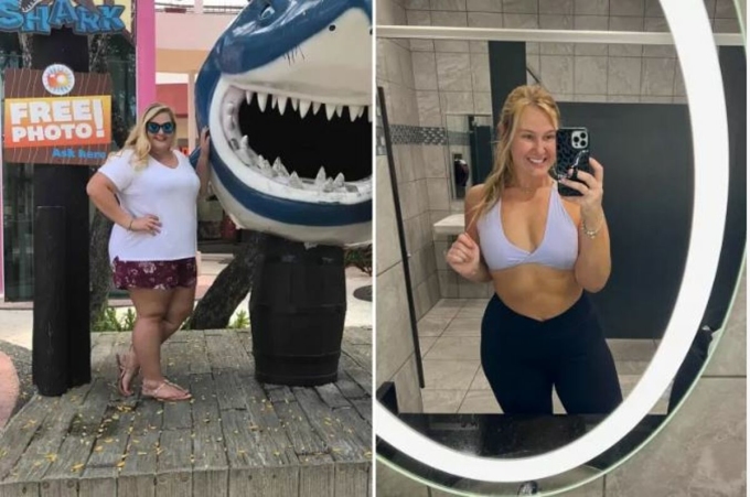 Hình ảnh của Heather Floda trước và sau hành trình giảm cân. Ảnh: Instagram