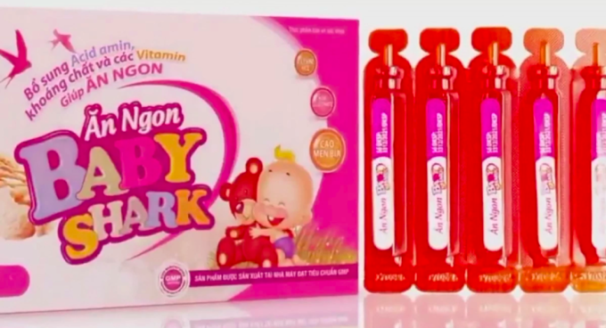 Thực phẩm bổ sung sức khỏe Baby Shark bị xác định là hàng giả. Ảnh:Linh Đan